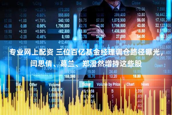 专业网上配资 三位百亿基金经理调仓路径曝光，闫思倩、葛兰、郑澄然增持这些股