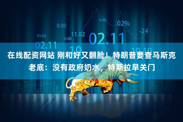 在线配资网站 刚和好又翻脸！特朗普要查马斯克老底：没有政府奶水，特斯拉早关门